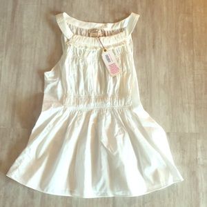 White smocked festival top